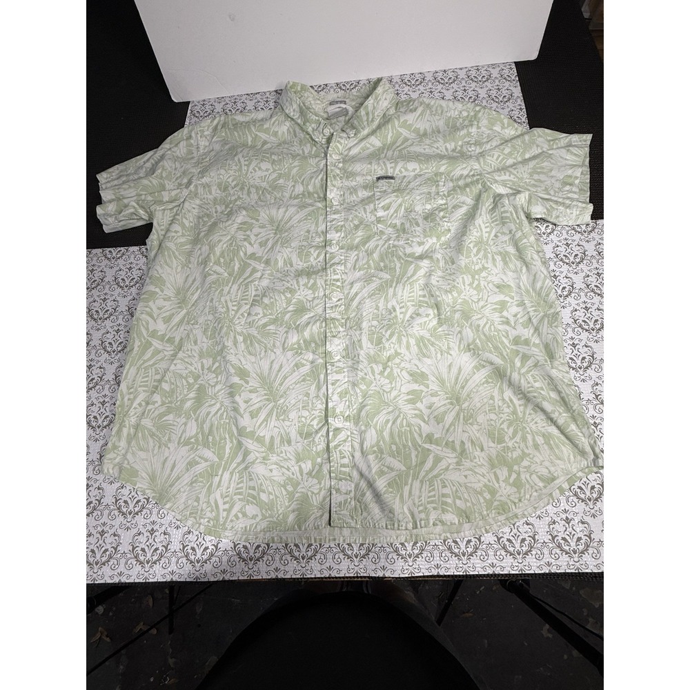Columbia Rivermont Printed Tropical Leaves Short-Sleeves Shirt -‎ XXL